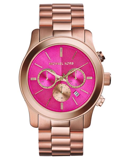 pink gold michael kors watch